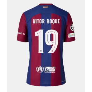 Barcelona Vitor Roque #19 Replika Hjemmebanetrøje Dame 2023-24 Kortærmet